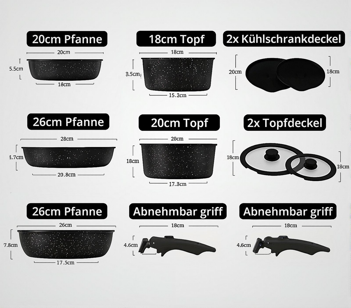 Leckora 11-teiliges Keramik-Pfannenset