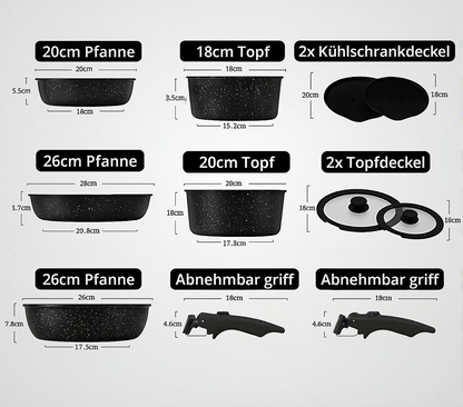 Leckora 11-teiliges Keramik-Pfannenset