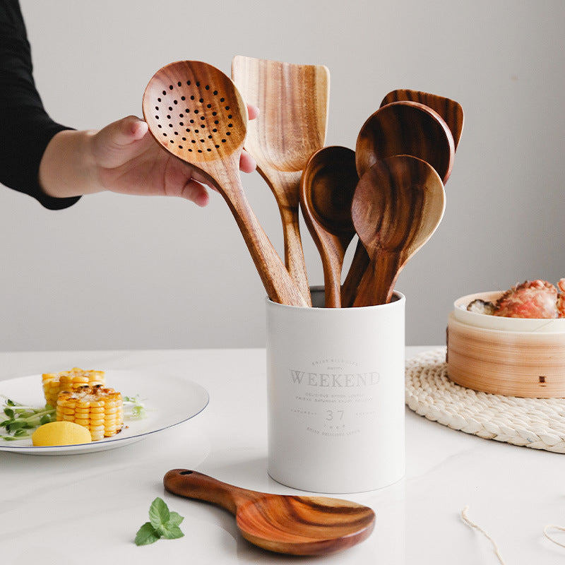 Leckora Küchenset aus Natürlichem Teak Holz