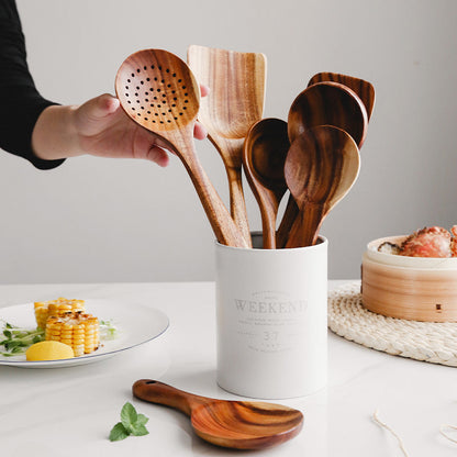 Leckora Küchenset aus Natürlichem Teak Holz