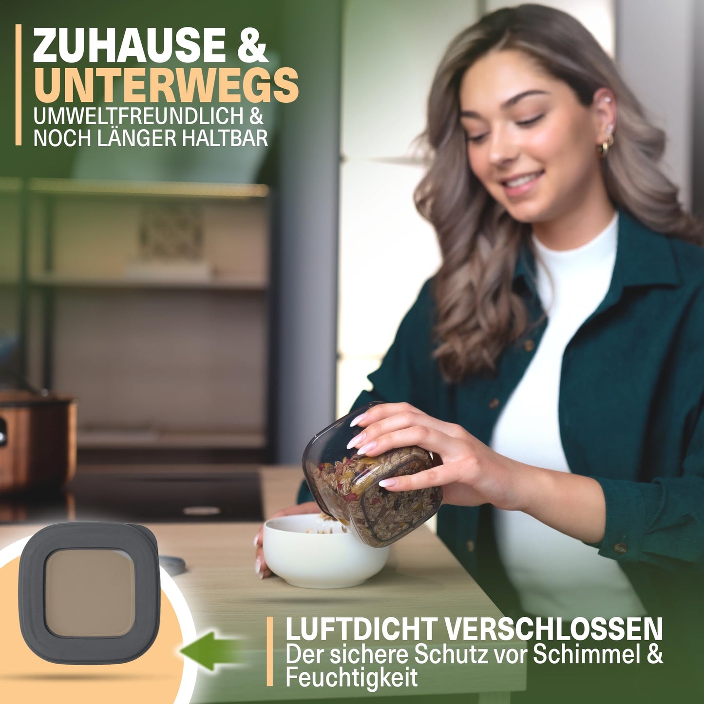 Leckora FOLY 12er Vorratsdosen-Set – Anthrazit