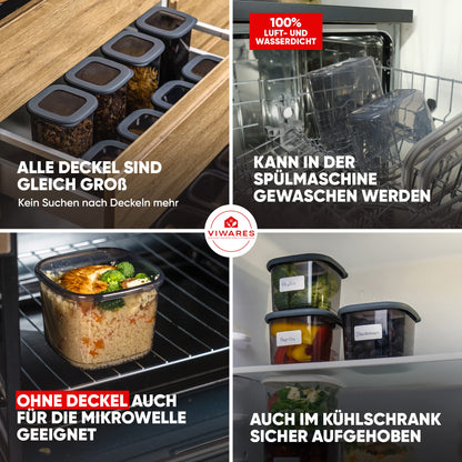 Leckora Praktisches Vorratsdosen-Set Mix 24er FOLY - Anthrazit