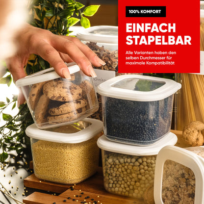 Leckora Vorratsdosen 6er-Set, 0.55L - Serie Foly - Weiß