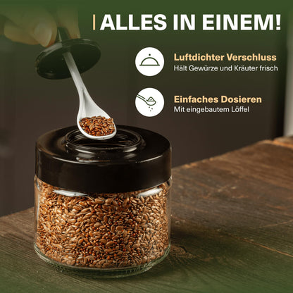 Leckora Gewürzgläser-Set mit Löffel mit Löffel Klein