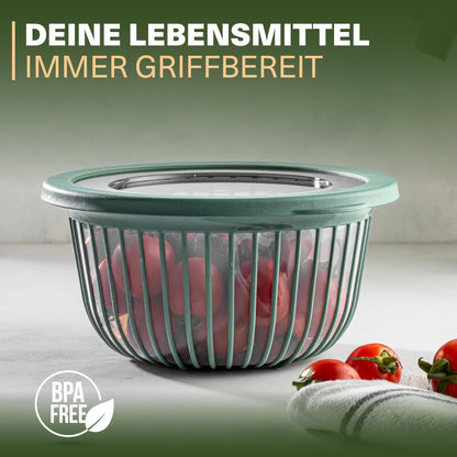 Leckora Schüssel-Set 3-teilig – 1/2/3 L mit Silikondeckel