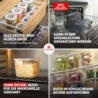 Leckora Vorratsdosen 6er-Set, 0.55L - Serie Foly - Weiß