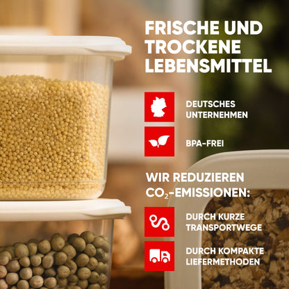 Leckora Vorratsdosen 6er-Set, 0.55L - Serie Foly - Weiß