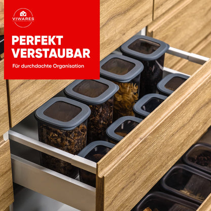 Leckora Praktisches Vorratsdosen-Set Mix 24er FOLY - Anthrazit