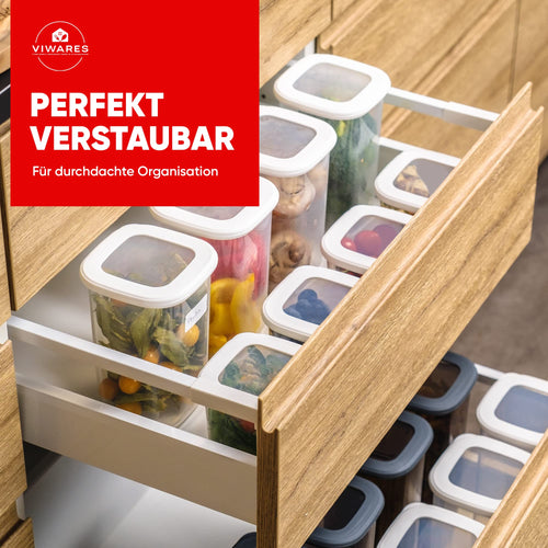 Leckora Vorratsdosen 6er-Set, 0.55L - Serie Foly - Weiß