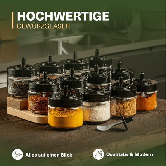 Leckora Gewürzgläser-Set mit Löffel mit Löffel Klein