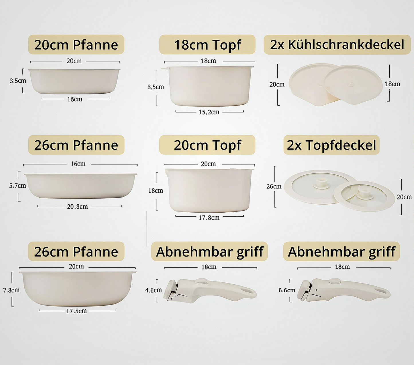 Leckora 11-teiliges Keramik-Pfannenset