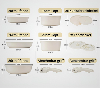 Leckora 11-teiliges Keramik-Pfannenset