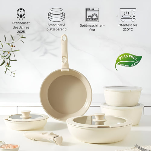 Leckora 11-teiliges Keramik-Pfannenset