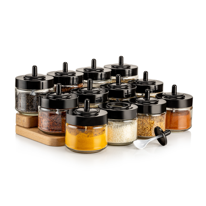 Leckora Gewürzgläser-Set mit Löffel mit Löffel Klein